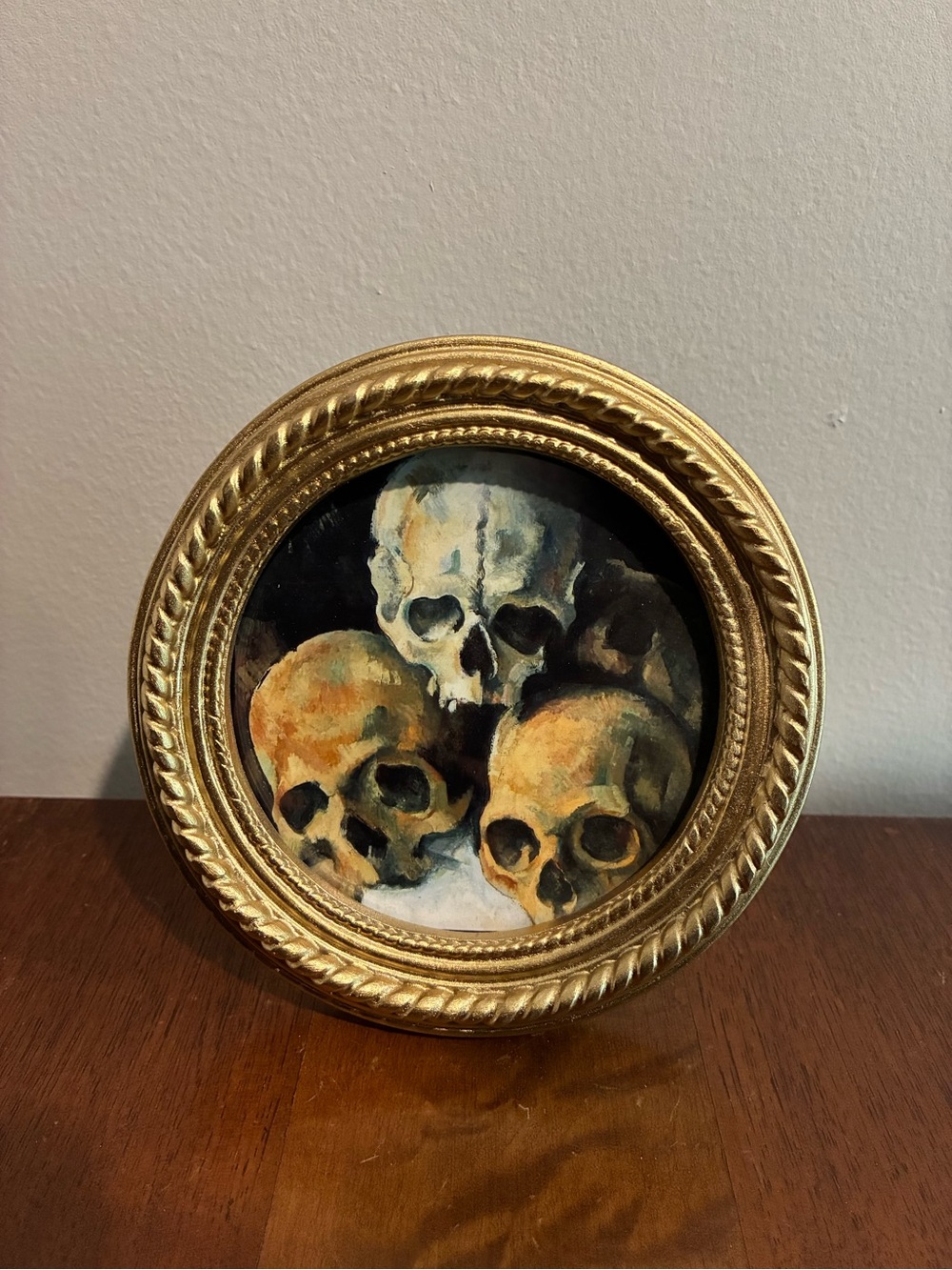 Pyramid of Skulls Paul Cezanne Framed Print 5" Ornate Gold Frame Skeleton Art